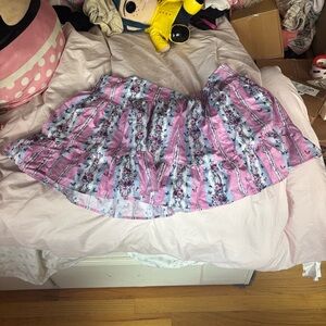 Sugar Thrillz Pink and White Floral Skirt
